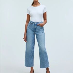 Madewell The Petite Curvy Perfect Vintage Wide-Leg Crop Jean size 27p EUC